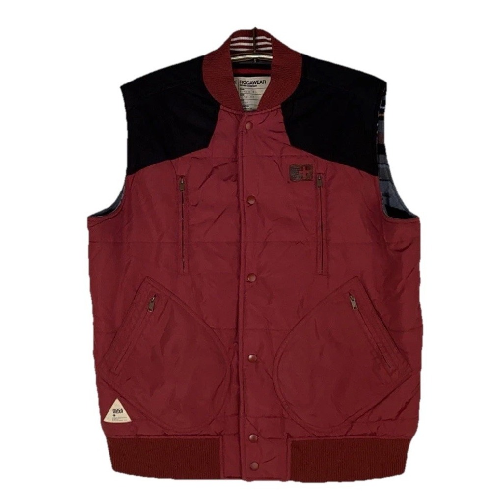 Rocawear‎ Men's Burgundy and Red Gilet XL